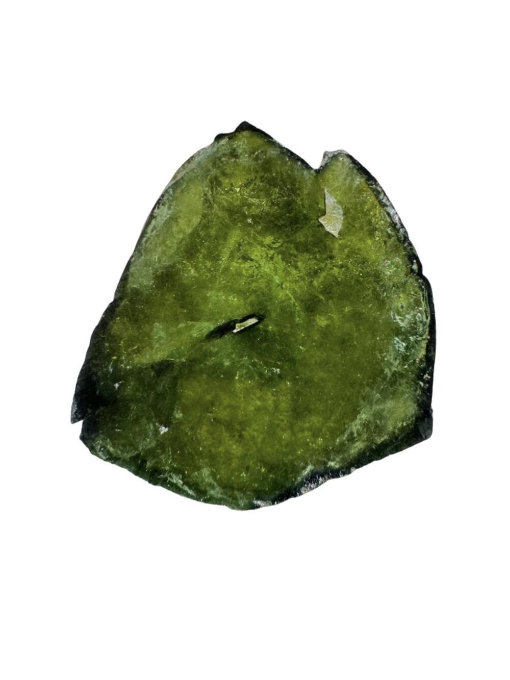19 carats Green Tourmaline Crystal Slice Custom Cabochon Specimen #9